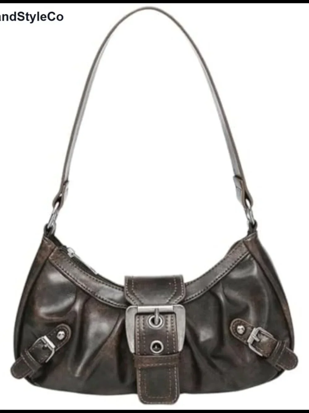 Y2K Faux Leather Hobo Purse for Women Top Handle Shoulder Bag Punk Clutch